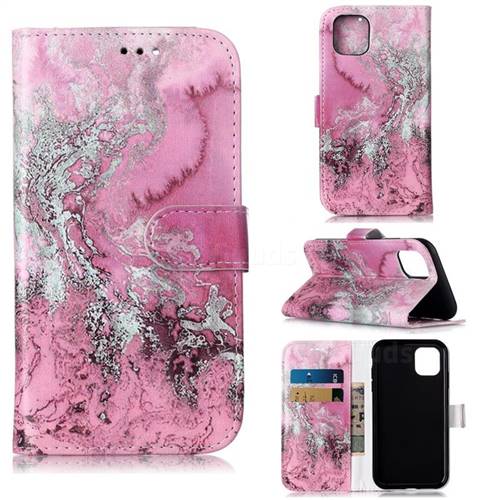 Pink Seawater PU Leather Wallet Case for iPhone 11 (6.1 inch)