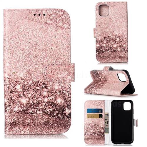 Glittering Rose Gold PU Leather Wallet Case for iPhone 11 (6.1 inch)