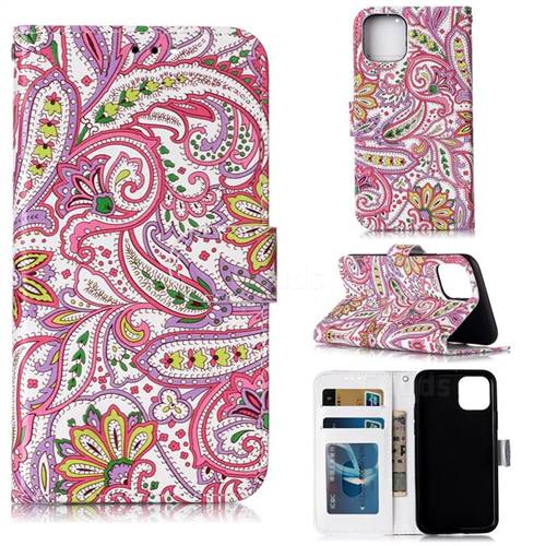 Pepper Flowers 3D Relief Oil PU Leather Wallet Case for iPhone 11 (6.1 inch)