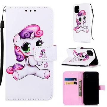 Playful Pony Matte Leather Wallet Phone Case for iPhone 11 (6.1 inch)