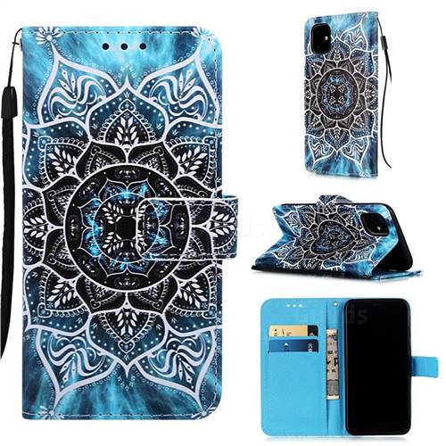 Underwater Mandala Matte Leather Wallet Phone Case for iPhone 11 (6.1 inch)