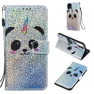 Panda Unicorn Sequins Painted Leather Wallet Case for iPhone 11 (6.1 inch)