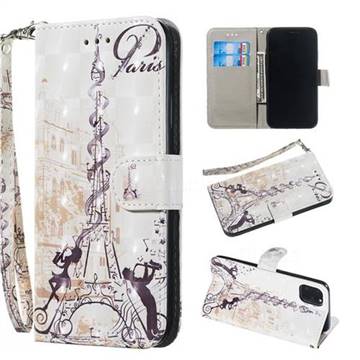 Tower Couple 3D Painted Leather Wallet Phone Case for iPhone 11 (6.1 inch)