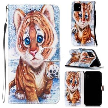 Baby Tiger Smooth Leather Phone Wallet Case for iPhone 11 (6.1 inch)