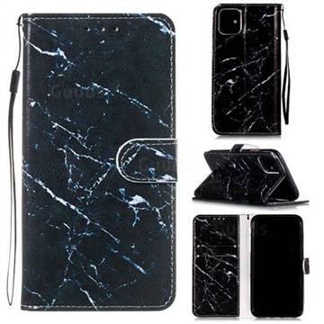 Black Marble Smooth Leather Phone Wallet Case for iPhone 11 (6.1 inch)