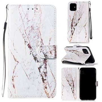 White Marble Smooth Leather Phone Wallet Case for iPhone 11 (6.1 inch)
