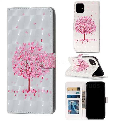 Sakura Flower Tree 3D Painted Leather Phone Wallet Case for iPhone 11 (6.1 inch)