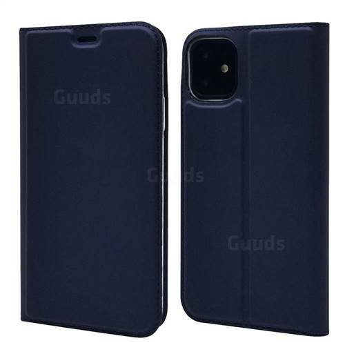Ultra Slim Card Magnetic Automatic Suction Leather Wallet Case for iPhone 11 (6.1 inch) - Royal Blue