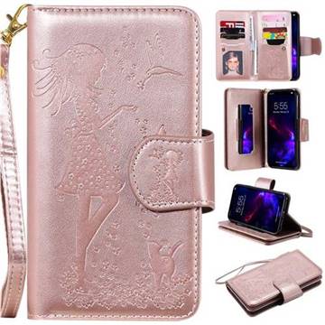 Embossing Cat Girl 9 Card Leather Wallet Case For Iphone 11 6 1