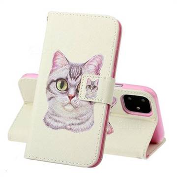 Lovely Cat Leather Wallet Phone Case for iPhone 11 (6.1 inch)