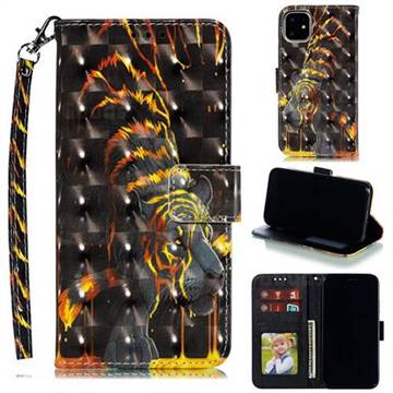 Tiger Totem 3D Painted Leather Phone Wallet Case for iPhone 11 (6.1 inch)