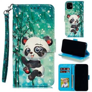 Cute Panda 3D Painted Leather Phone Wallet Case for iPhone 11 (6.1 inch)