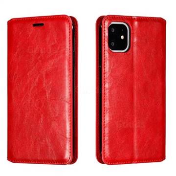 Retro Slim Magnetic Crazy Horse PU Leather Wallet Case for iPhone 11 (6.1 inch) - Red
