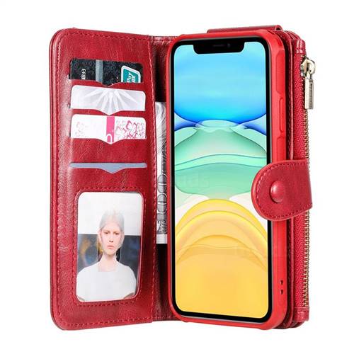Retro Multifunction Zipper Separable Leather Phone Case Cover