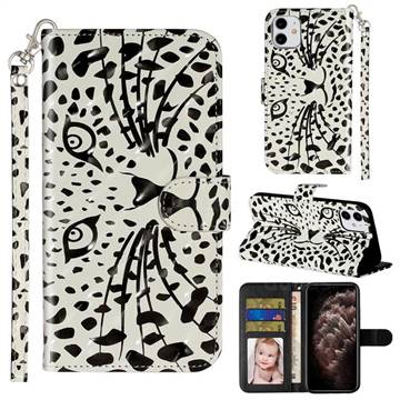 Leopard Panther 3D Leather Phone Holster Wallet Case for iPhone 11 (6.1 inch)