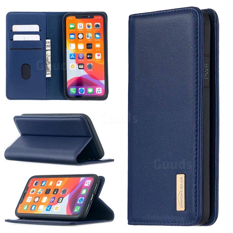 Binfen Color BF06 Luxury Classic Genuine Leather Detachable Magnet Holster Cover for iPhone 11 (6.1 inch) - Blue