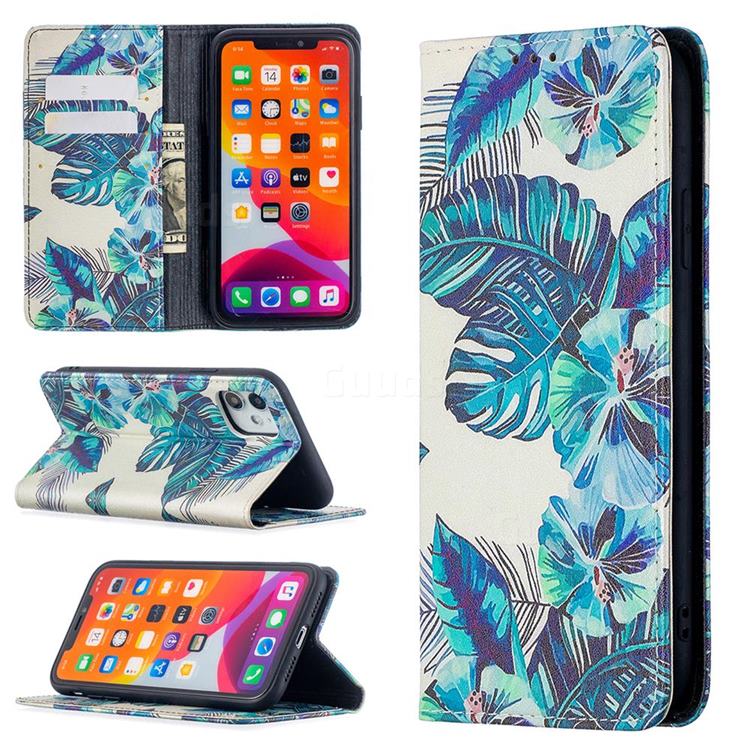 Blue Leaf Slim Magnetic Attraction Wallet Flip Cover for iPhone 11 (6.1 inch)