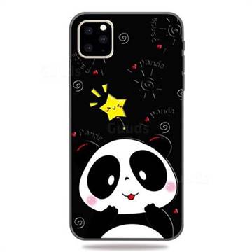 Cute Bear 3D Embossed Relief Black TPU Cell Phone Back Cover for iPhone 11 Pro Max (6.5 inch)