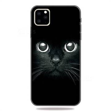 Bearded Feline 3D Embossed Relief Black TPU Cell Phone Back Cover for iPhone 11 Pro Max (6.5 inch)