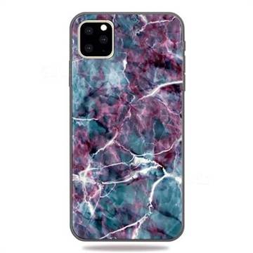 Marble 3D Embossed Relief Black TPU Cell Phone Back Cover for iPhone 11 Pro Max (6.5 inch)