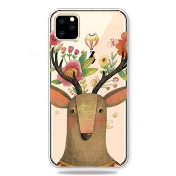 Balloon Flower Deer Super Clear Soft TPU Back Cover for iPhone 11 Pro Max (6.5 inch)