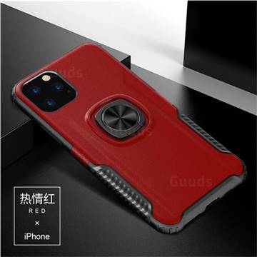 Knight Armor Anti Drop PC + Silicone Invisible Ring Holder Phone Cover for iPhone 11 Pro Max (6.5 inch) - Red