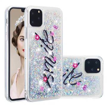 Smile Flower Dynamic Liquid Glitter Quicksand Soft TPU Case for iPhone 11 Pro Max (6.5 inch)