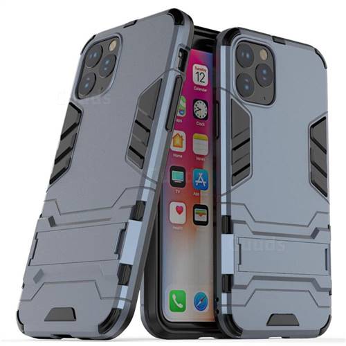 Armor Premium Tactical Grip Kickstand Shockproof Dual Layer Rugged Hard Cover for iPhone 11 Pro Max (6.5 inch) - Navy