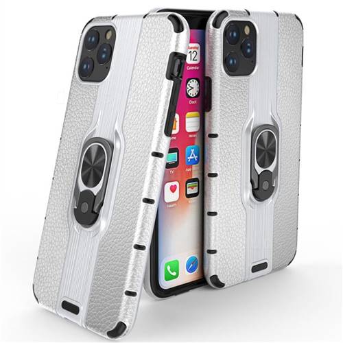 Alita Battle Angel Armor Metal Ring Grip Shockproof Dual Layer Rugged Hard Cover for iPhone 11 Pro Max (6.5 inch) - Silver