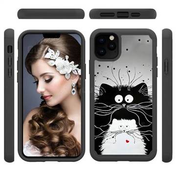 Black and White Cat Shock Absorbing Hybrid Defender Rugged Phone Case Cover for iPhone 11 Pro Max (6.5 inch)