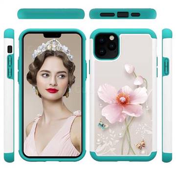 Pearl Flower Shock Absorbing Hybrid Defender Rugged Phone Case Cover for iPhone 11 Pro Max (6.5 inch)