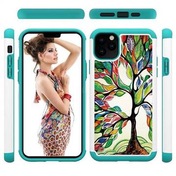Multicolored Tree Shock Absorbing Hybrid Defender Rugged Phone Case Cover for iPhone 11 Pro Max (6.5 inch)