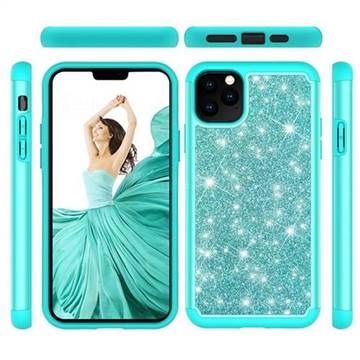 Glitter Rhinestone Bling Shock Absorbing Hybrid Defender Rugged Phone Case Cover for iPhone 11 Pro Max (6.5 inch) - Green