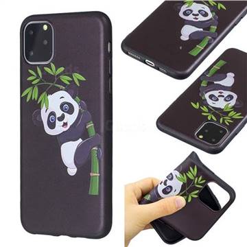 Bamboo Panda 3D Embossed Relief Black Soft Back Cover for iPhone 11 Pro Max (6.5 inch)