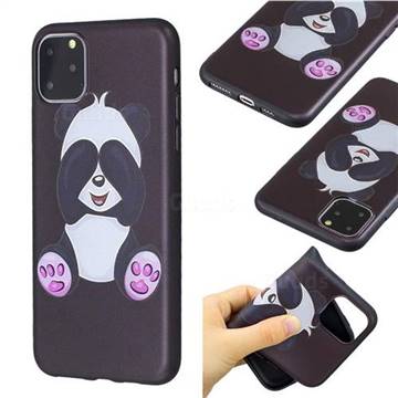 Lovely Panda 3D Embossed Relief Black Soft Back Cover for iPhone 11 Pro Max (6.5 inch)
