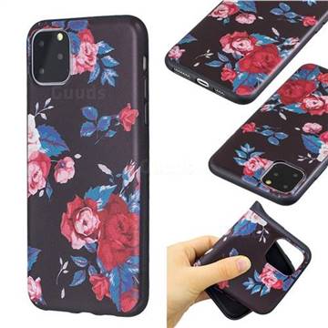 Safflower 3D Embossed Relief Black Soft Back Cover for iPhone 11 Pro Max (6.5 inch)