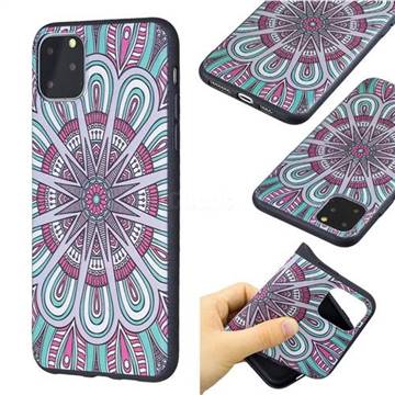 Mandala 3D Embossed Relief Black Soft Back Cover for iPhone 11 Pro Max (6.5 inch)