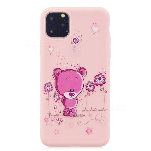 Pink Flower Bear Soft Kiss Candy Hand Strap Silicone Case for