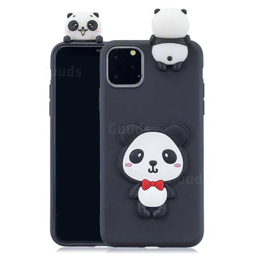 Blue Bow Panda Soft 3D Climbing Doll Soft Case for iPhone 11 Pro Max (6.5 inch)