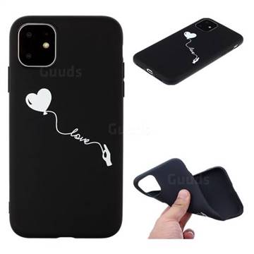 Heart Balloon Chalk Drawing Matte Black TPU Phone Cover for iPhone