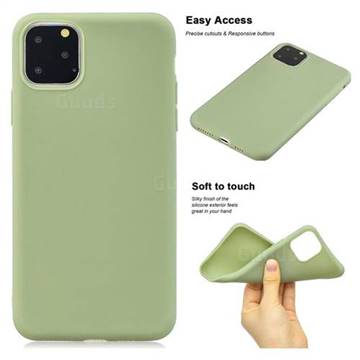 Soft Matte Silicone Phone Cover for iPhone 11 Pro Max (6.5 inch) - Bean Green