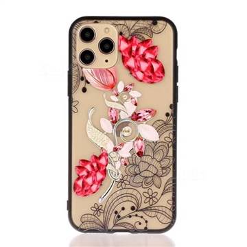 Tulip Lace Diamond Flower Soft TPU Back Cover for iPhone 11 Pro Max (6.5 inch)