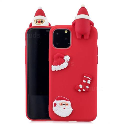 Red Santa Claus Christmas Xmax Soft 3D Silicone Case for iPhone 11 Pro Max (6.5 inch)