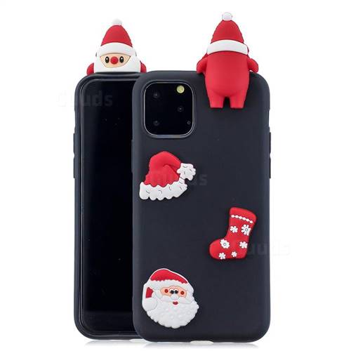 Black Santa Claus Christmas Xmax Soft 3D Silicone Case for iPhone 11 Pro Max (6.5 inch)