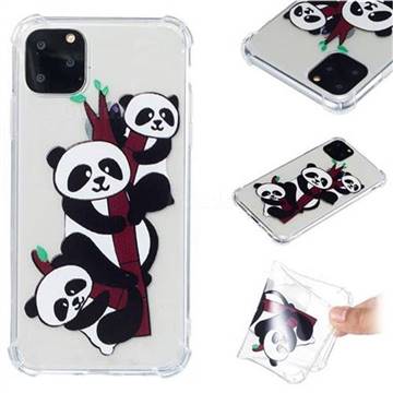 Three Pandas Anti-fall Clear Varnish Soft TPU Back Cover for iPhone 11 Pro Max (6.5 inch)