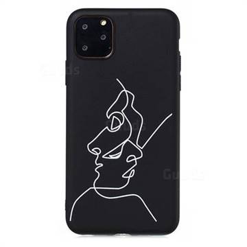 Human Face Stick Figure Matte Black TPU Phone Cover for iPhone 11 Pro Max (6.5 inch)