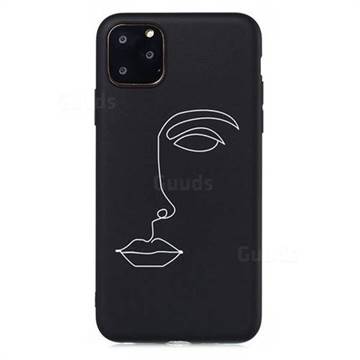 Half face Stick Figure Matte Black TPU Phone Cover for iPhone 11 Pro Max (6.5 inch)