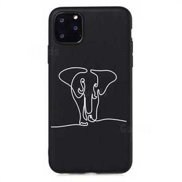 Elephant Stick Figure Matte Black TPU Phone Cover for iPhone 11 Pro Max (6.5 inch)
