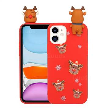 Elk Snowflakes Christmas Xmax Soft 3D Doll Silicone Case for iPhone 11 Pro Max (6.5 inch)