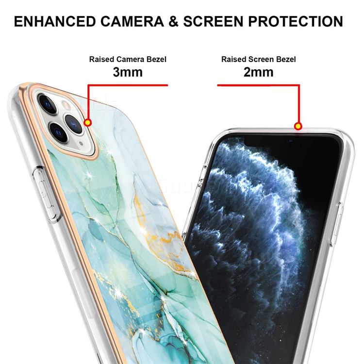 Green Silk Electroplated Gold Frame 2 0 Thickness Plating Marble Imd Soft Back Cover For Iphone 11 Pro Max 6 5 Inch Iphone 11 Pro Max 6 5 Inch Cases Guuds
